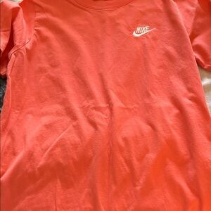 Nike Kids Coral Crew Tee with White Logo